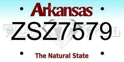 ZSZ7579 Arkansas License Plate