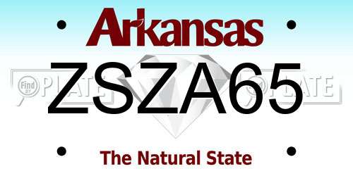 ZSZA65 Arkansas License Plate