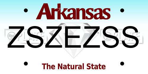 ZSZEZSS Arkansas License Plate