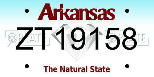 ZT19158 Arkansas License Plate