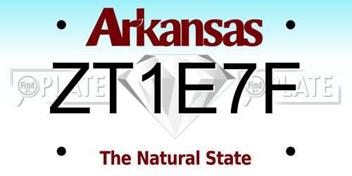 ZT1E7F Arkansas License Plate