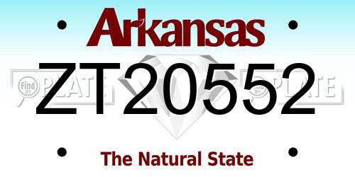 ZT20552 Arkansas License Plate