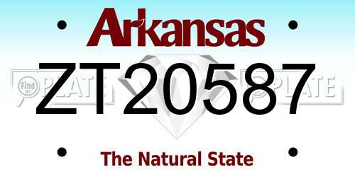 ZT20587 Arkansas License Plate