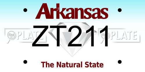 ZT211 Arkansas License Plate