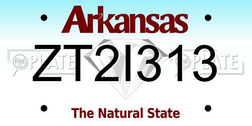 ZT2I313 Arkansas License Plate