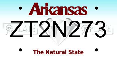 ZT2N273 Arkansas License Plate