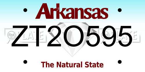 ZT2O595 Arkansas License Plate