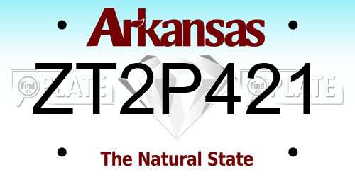 ZT2P421 Arkansas License Plate