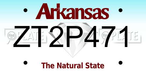 ZT2P471 Arkansas License Plate