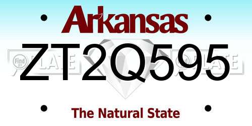 ZT2Q595 Arkansas License Plate