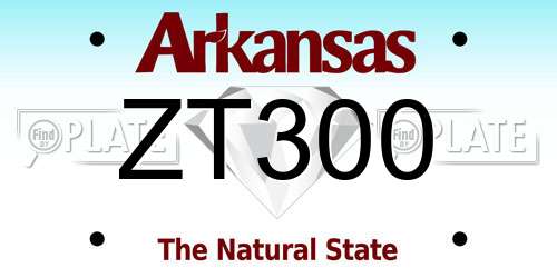 ZT300 Arkansas License Plate