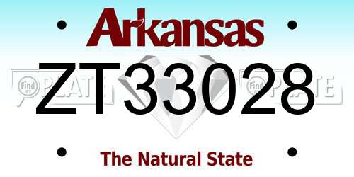 ZT33028 Arkansas License Plate