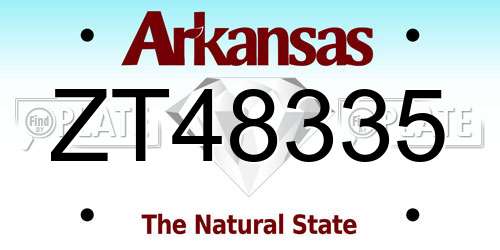 ZT48335 Arkansas License Plate