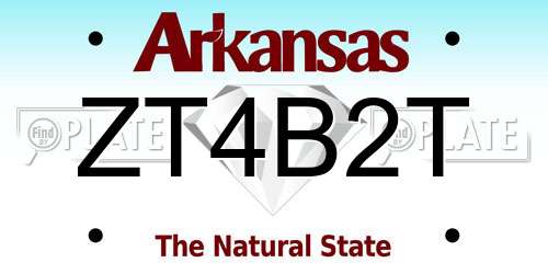 ZT4B2T Arkansas License Plate