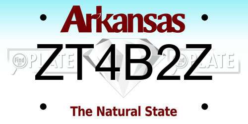 ZT4B2Z Arkansas License Plate