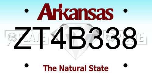 ZT4B338 Arkansas License Plate
