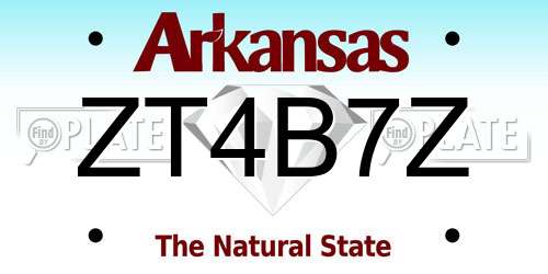 ZT4B7Z Arkansas License Plate