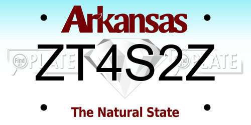 ZT4S2Z Arkansas License Plate