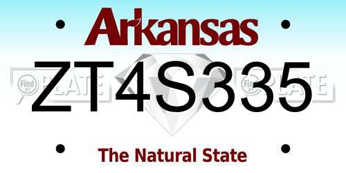 ZT4S335 Arkansas License Plate
