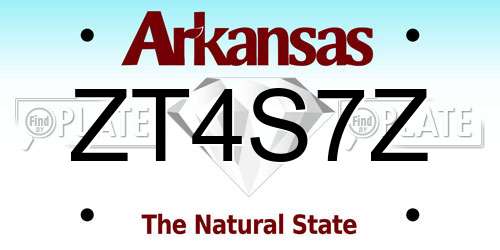 ZT4S7Z Arkansas License Plate