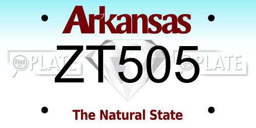 ZT505 Arkansas License Plate
