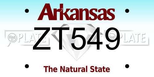 ZT549 Arkansas License Plate