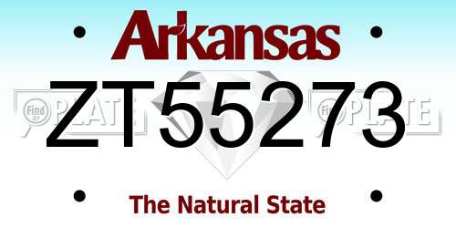 ZT55273 Arkansas License Plate