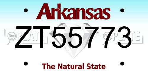 ZT55773 Arkansas License Plate
