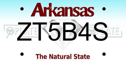 ZT5B4S Arkansas License Plate