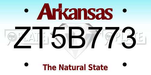 ZT5B773 Arkansas License Plate