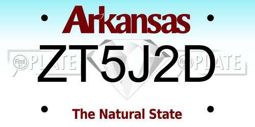 ZT5J2D Arkansas License Plate