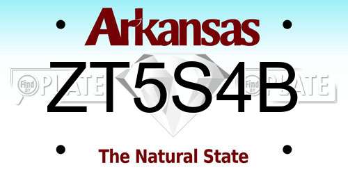 ZT5S4B Arkansas License Plate