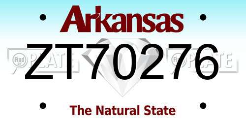 ZT70276 Arkansas License Plate