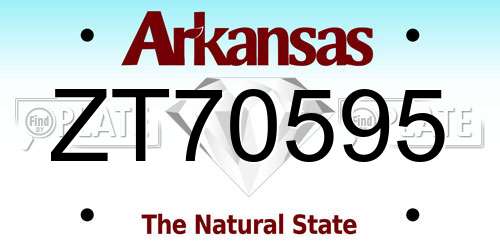 ZT70595 Arkansas License Plate
