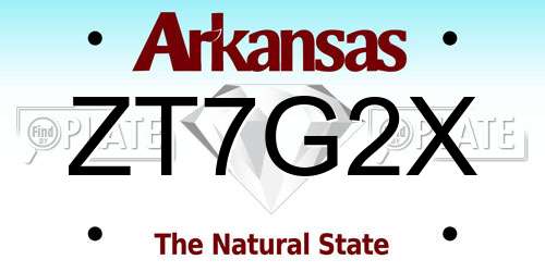 ZT7G2X Arkansas License Plate