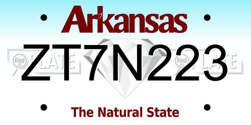 ZT7N223 Arkansas License Plate