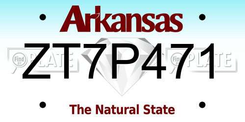 ZT7P471 Arkansas License Plate