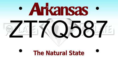 ZT7Q587 Arkansas License Plate
