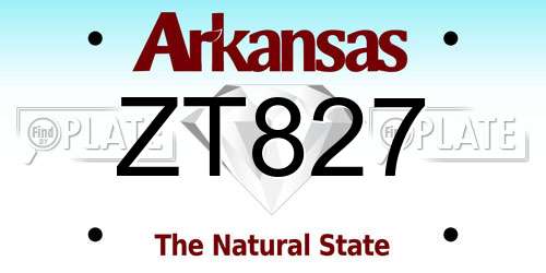 ZT827 Arkansas License Plate