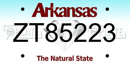 ZT85223 Arkansas License Plate