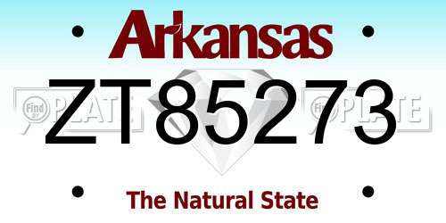 ZT85273 Arkansas License Plate