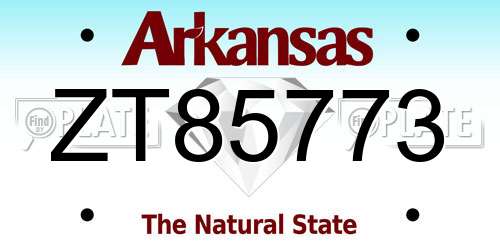 ZT85773 Arkansas License Plate