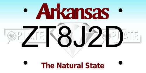 ZT8J2D Arkansas License Plate