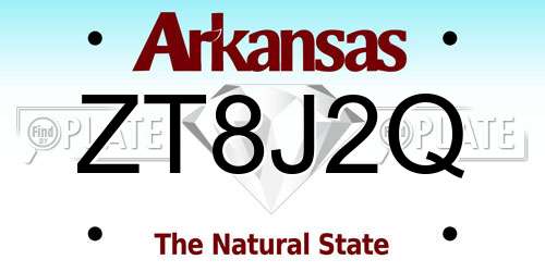 ZT8J2Q Arkansas License Plate