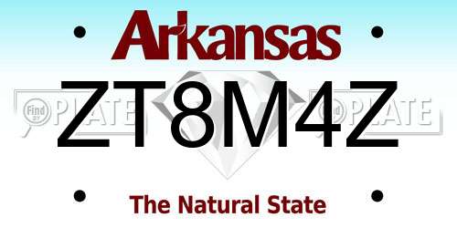 ZT8M4Z Arkansas License Plate
