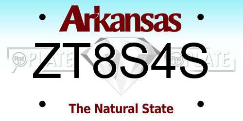 ZT8S4S Arkansas License Plate