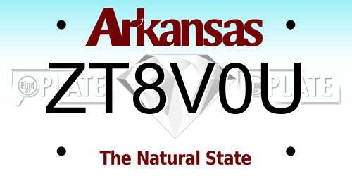 ZT8V0U Arkansas License Plate