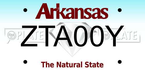 ZTA00Y Arkansas License Plate
