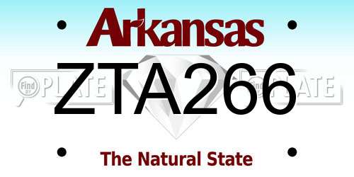 ZTA266 Arkansas License Plate