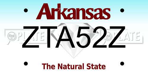 ZTA52Z Arkansas License Plate